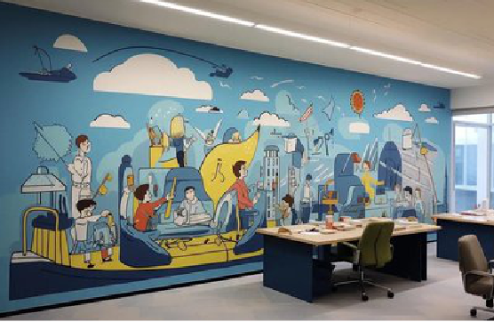 济源办公室墙绘的特点。
