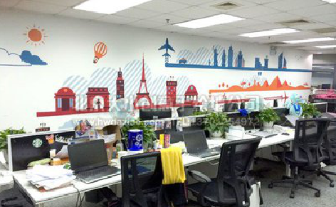 济源教你设计办公室墙绘的方法。